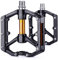 CXWXC Fahrradpedale Mit Reflektoren - MTB Aluminiumlegierung Pedale Set, 9/16 Cube Pedale für Mountainbike, Rennrad (Schwarz-Gold)
