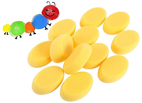 YANGWEN 12 stücke Synthetische schwämme runde Schwamm Set Rund saugfähig Schwämme Malen Kinder Malerei Schwamm Für Graffiti,Kunst Handwerk,Keramik für Haushaltsreinigung und Handwerk Keramik