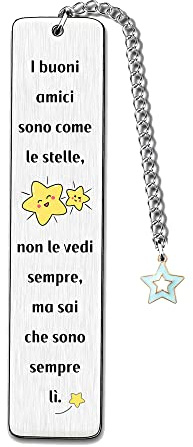 Segnalibri Regalo Migliore amica Segnalibro Metallo personalizzato Regali speciali amico Amicizia Per sempre Amici Regalo compleanno Laurea Lunga distanza Addio Ricordi Stelle Natale (Stella)