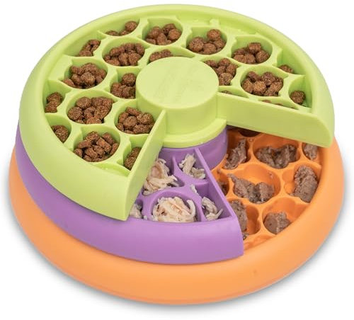 Nina Ottosson Lickin' Layers Antischlingnapf Katze & Leckerli-Spender - All-in-One Slow Feeder, interaktives Katzenspielzeug & Fummelbrett für Katzen, langsames Fressen, Portionierung - von Catstages