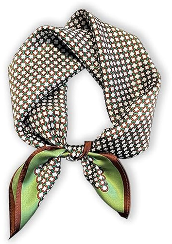Weximil 100% Mulberry Silk Neck Scarf - 21'' x 21'' Lightweight Neckerchief - Women Men Small Square Digital Printed Scarves Gift Packed 063