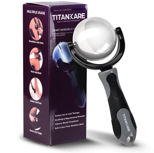 TITANKARE Cryosphere Massage Roller Ball – Manual Deep Tissue Massage,Stainless Steel Cold Massager Rollers, Myofascial Release Muscle Knots, Ice Trigger Point Pain Relief and Workout Recovery