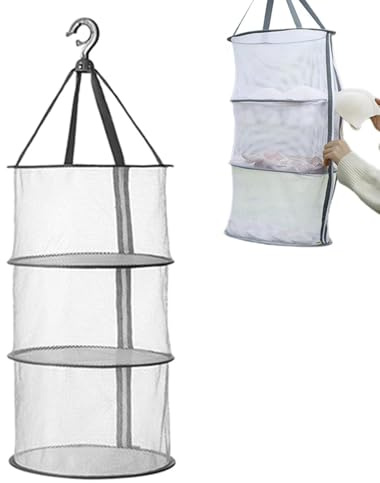 Red de secado de malla de 3 capas, estante de secado plegable, estante de secado de ropa para el hogar, estante de secado de ropa interior y exterior, estante de secado de ropa de malla de 3 capas,
