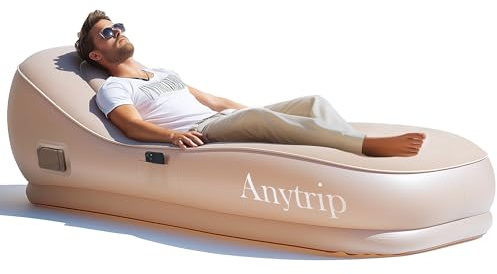 Anytrip Inflatable Couch Air Sofa Blow Up Lounger with Built-in Pump,Portable Self-Inflating Lounge Chair for Home Camping Traveling Outdoor
