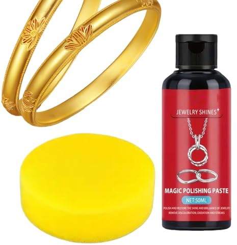 Silverpolering – 50 ml metallpolering med – polerpasta för rengöring och vård av platinum ring kedjor halsband smycken – repborttagning