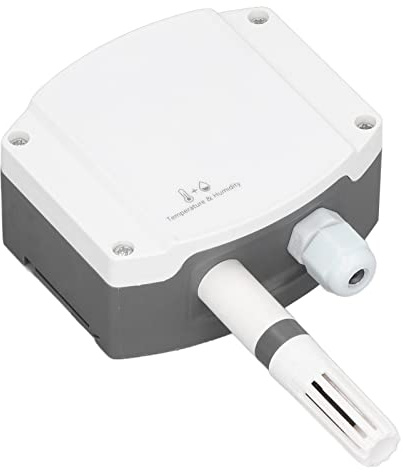 Fdit Transmetteur de Température et d'humidité Industriel, Capteur ABS classé IP65 avec Sortie 4 à 20 MA pour Systèmes PLC, Montage Mural ou sur Rail, Alimentation 10 à 30 V CC