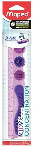 Maped - Règle 20cm Kidy Learn Concentration Violette - Système Grip