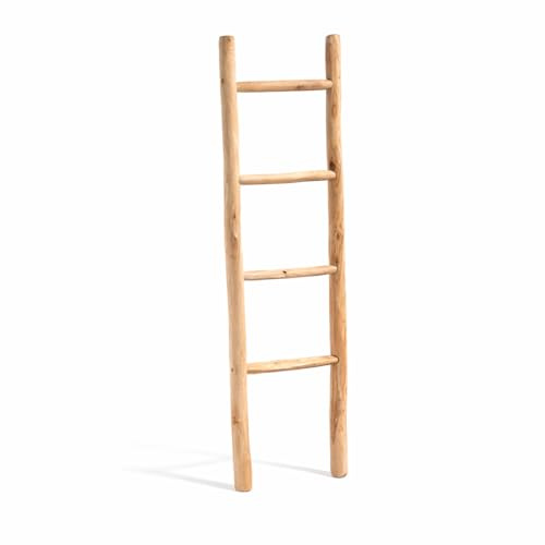 Échelle- Porte Serviette- Via- décorative en Bois Naturelle - Bohème Salle de Bain ou Rangement Tendance Nature Chic Beige- Boho Towel Rack