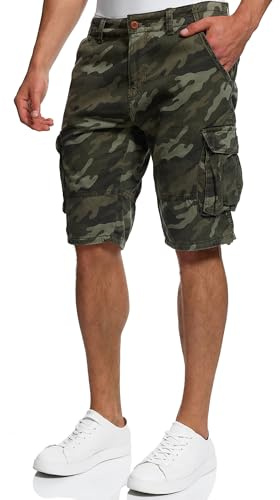 Indicode Hombres Monroe Shorts | Pantalones Cortos Cargo con cinturón Incluido