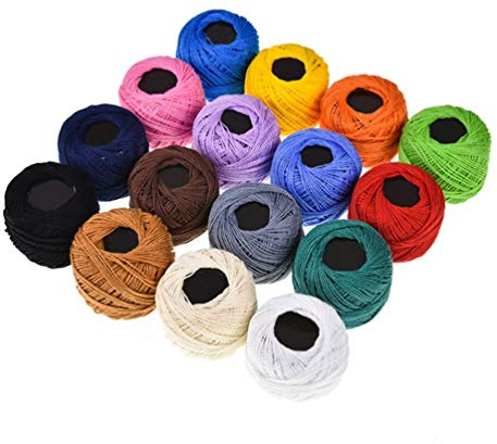 Healifty 16 Color Cross Stitch Embroidery Thread Set Cotton Floss for DIY Sewing Crafts Manual 6.88X6.88X1.57 Inch Variety Pack