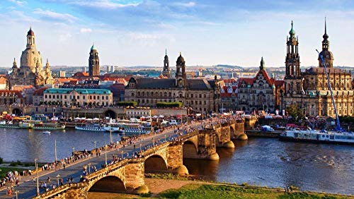 Puzzle für Erwachsene, Puzzles für Kinder Lernspielzeug-Brücke über die Elbe in Dresden-Puzzle Fotopuzzle Kollektion-1000 teile