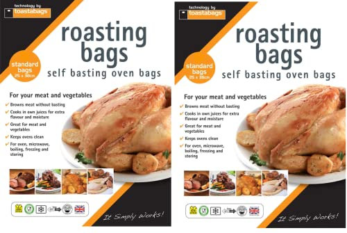 Lot de 16 sacs à rôtir pour four et micro-ondes Taille moyenne
