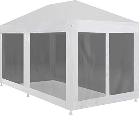 Kstyhome Partyzelt mit 6 Mesh-Seitenwänden, Pavillon, Zeltgarage, Bierzelt, Weidezelt, Carport, Lagerzelt Winterfest, Garagenzelt, Gartenpavillon, 6 x 3 m