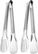 Kitchen Tongs,2 Pcs Stainless Steel Cooking Tongs 304 Sturdy Resistant BarbecueTongs Buffet Tongs for Kitchen,Air Fryer,Toaster,BBQ (Silver)
