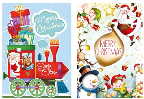 ARKRAFT set 2 biglietti biglietto natalizio auguri natale con portasoldi 17 x 12 cm busta rossa (F)