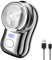 Portable USB Electric Razor for Men, USB Mini Electric Shaver, Pocket Size Electric Shave, LED Digital Display Small Electric Face Beard Shaver for Home Car Travel, Men Best Gift (Silver)