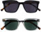 OPULIZE KOI Lese-Sonnenbrille 2 Pack - Große Rechteckige Fassung - Getöntes Glas UV400 - Schwarz-Klar - Damen Herren Unisex - Federscharniere - SS50-1C - +2.50