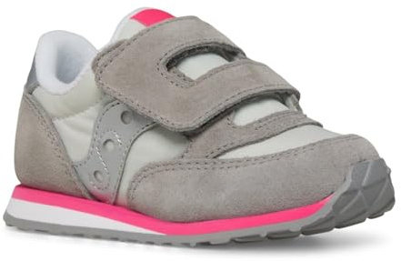 Saucony Baby Jazz HL, Scarpe da Ginnastica Unisex - Bambini e Ragazzi, Grey Silver Pink, 22 EU