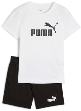 PUMA Jungen ESS No.1 Logo Tee and Shorts Set PS Gestrickte Anzüge, PUMA White-puma black,