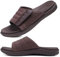 ONCAI Mens Sandals Adjustable Straps Orthotic Plantar Fasciitis Open Toe Athletic Sport Slides with Soft Comfy Arch Support Footbed Brown Size 9