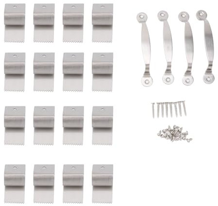16 Clips para Ventana de Huracán, de Acero Inoxidable, Reutilizables, para Tablero de Huracán, Herrajes para Contraventanas para Protector de Ventana, con Tornillos de Refuerzo,