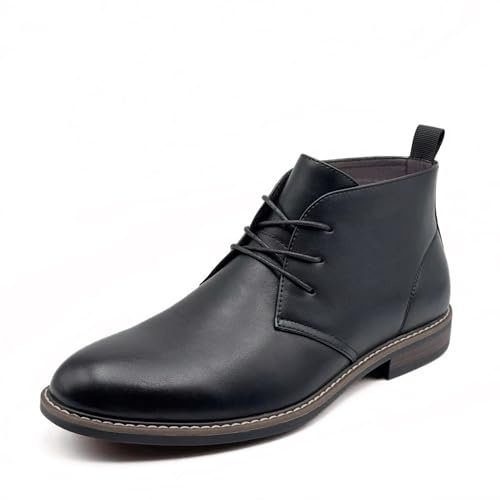 Finishing & Sewing Bottines Chukka classiques décontractées à lacets pour homme, noir, 46 EU