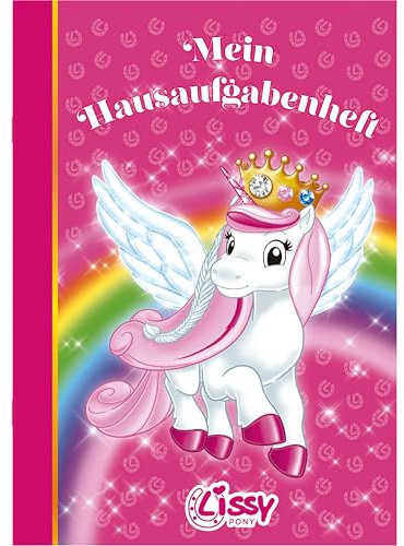 Lissy Pony - Lissy Pony Hausaufgabenheft Grundschule 2026 – A5 Schulplaner 15×21 cm mit Glitzer-Design, Stickern & Lernspielen