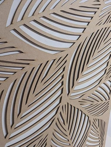 Panneau décoratif en bois - Cloison murale - Grille de radiateur - Décoration de meubles - Découpe au laser - Panneau MDF de 3 mm d'épaisseur - Dimensions : 1200 x 610 mm - Motif (016C) - Fabriqué au