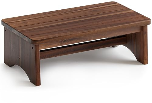 FANATU Extra Wide 26in Wooden Step Stool, Heavy Duty, Holds Up to 550 lbs
