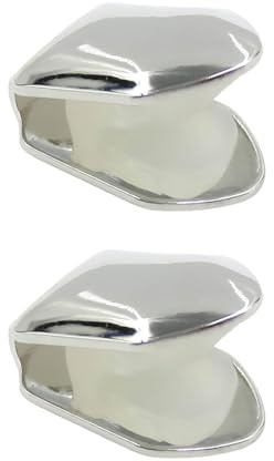 KinetiCore 2Pcs Silver Plated Single Tooth Grill Cap, Shiny Hip Hop Plain Teeth Braces, Removable Mouth Teeth Decoration Accessories for Party Hip Hop Costume Cosplay