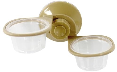 Milisten Comedero para Reptiles Doble Tipo Fijo Colgante Diseño Práctico para Tortugas y Fácil Instalación y Limpieza Suministros para Reptiles Pequeños