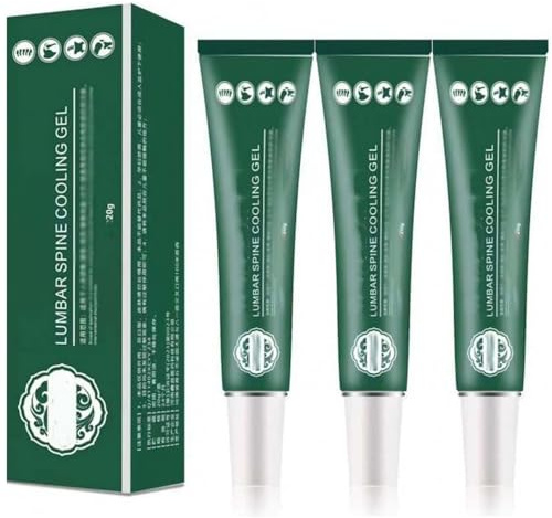 Lumbar Type Cold Compress Gel,Natural Herbal P-ain Relief Spray,LumbarSpine Cooling Gel,LumbarCold Compress Gels for Lumbar Spine,Long Lasting Relief,for All Skin Types (3Pcs)