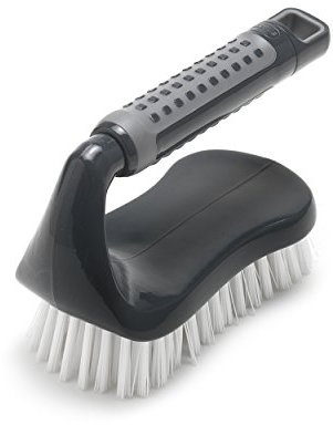 Addis ComfiGrip - Cepillo para Fregar Suelo con Mango de Hierro, Grafito metálico, 7 x 16 x 11 cm