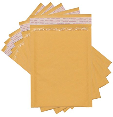 SALES4LESS - Kraft Bubble Mailers, Self-Seal, Waterproof & Cushioned Padded Envelopes for Shipping, 10.5 x 16 in (10 Pack, Gold)