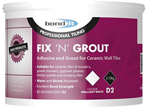 Bond It 3.75kg Fix N Grout Tile Adhesive Internal Use Ideal For Showers and Wet Rooms D2