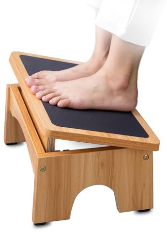 StrongTek Adjustable Foot Rest for Under Desk, 3-Level Adjust Incline, 7 Step Stool for Kids Adults, Ergonomic Foot Stool Relieves Swelling, One Step Stool with Non-Slip Surface for Home and Office