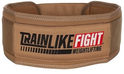 TRAINLIKEFIGHT - Cinturón Halterofilia - Cinturón para Entrenamiento Funcional, Levantamiento de Pesas, Fitness y Entrenamiento con Altas Cargas - Soporte Lumbar - EB (COYOTE, S)