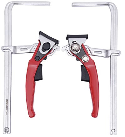 Lot de 2 serre-joints à levier pour table - Diamètre de serrage : 200 mm - Profondeur de serrage : 60 mm - Pour ponçage, découpe de précision