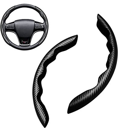 CGEAMDY Confortevole Modello in Fibra Carbonio Coprivolante Segmentato, Universale Antiscivolo Auto, Ultraleggero (Nero)