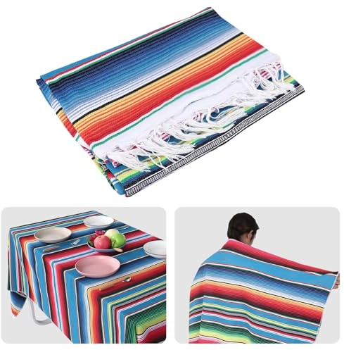 CosyCaya Manta Mexicana Alfombra de Picnic Sarape Arrojar Mantel Hot Rod para Fiesta de Yoga, 120X180Cm