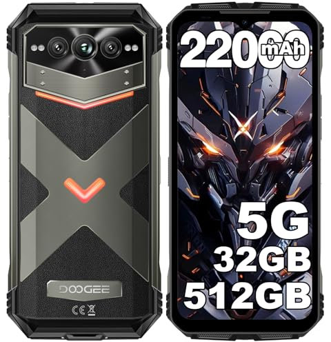 DOOGEE VMAXPRO 5G Outdoor Handy 512 GB/TF 2TB + 32GB 22000mAh(33W) Android 14 Outdoor Smartphone 6,58'' FHD+120Hz, 108MP+16MP+20MP Nachtsichtkamera, IP68/IP69K Baustellenhandy/WiFi 6/NFC/Fingerabdruck