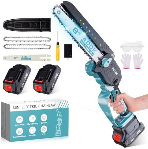 Mini tronçonneuse électrique sans fil de 20,3 cm 450 W pour batterie Makita 21 V sans balais, petite scie d'élagage capable d'élaguer les branches et les arbres à loisir