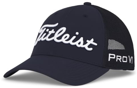 Titleist Gorra de béisbol de Malla Tour Performance para Hombre, Azul Marino/Blanco, Talla única