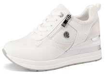 QUEEN HELENA Zapatillas de deporte altas Zapatillas de cuña Casual Mujer X32-23, Color blanco., 41 EU