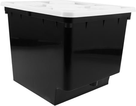 Yardwe Soilless Dutch Bucket for Greenhouse Vegetable Growing Plastic Hydroponic Cultivation Bucket Drainage for Indoor Outdoor Planting System