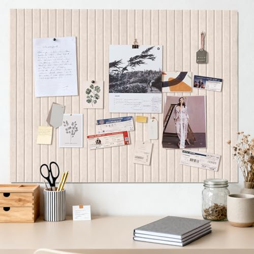 Tableau Liege Mural, 90 x 60 cm, Tableaux en Liège d'affichage décoratif en feutre avec ruban adhésif, panneau liege mural affichage photo vision board pour école, maison, cuisine, bureau