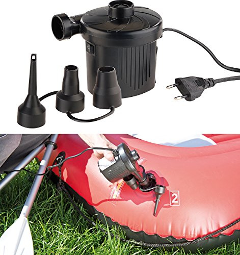 AGT Elektropumpe: Elektrische Schnell-Luftpumpe mit 3 Aufsätzen, für 230 V, 150 Watt (Gebläsepumpe, Elektrische Luftmatratzenpumpe, Pool)