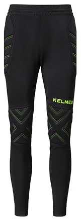 KELME Kid's Goalkeeper Pants - Padded Goalie Leggings, Boys/Girls, Size 6, Black/Green