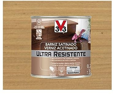 V33 - Barniz ultra resistente satinado roble claro 0,25l