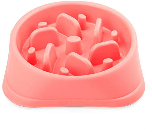Txyk Reisenäpfe Hundenapf Katzennapf, Anti Schling für die langsame Fütterung, Interaktive Napf, Umweltfreundlicher, langlebiger, ungiftiger Hundenapf 20cm (Rosa)